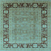 Square Oriental Light Blue Industrial Rug, urb1013lblu