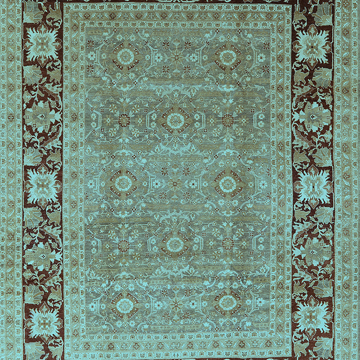 Machine Washable Oriental Light Blue Industrial Rug, wshurb1013lblu