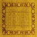 Square Machine Washable Oriental Yellow Industrial Rug, wshurb1013yw