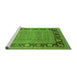 Sideview of Machine Washable Oriental Green Industrial Area Rugs, wshurb1013grn