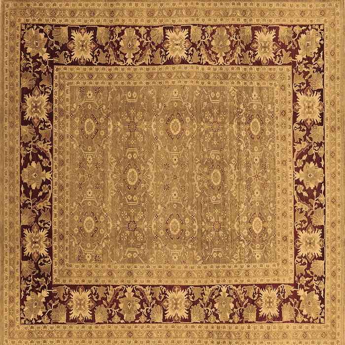 Square Oriental Brown Industrial Rug, urb1013brn