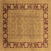 Square Oriental Brown Industrial Rug, urb1013brn