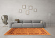Machine Washable Oriental Orange Industrial Area Rugs in a Living Room, wshurb1013org