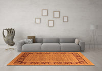 Machine Washable Oriental Orange Industrial Rug, wshurb1013org