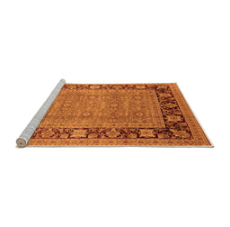 Sideview of Machine Washable Oriental Orange Industrial Area Rugs, wshurb1013org