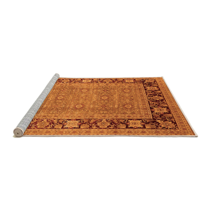 Sideview of Machine Washable Oriental Orange Industrial Area Rugs, wshurb1013org