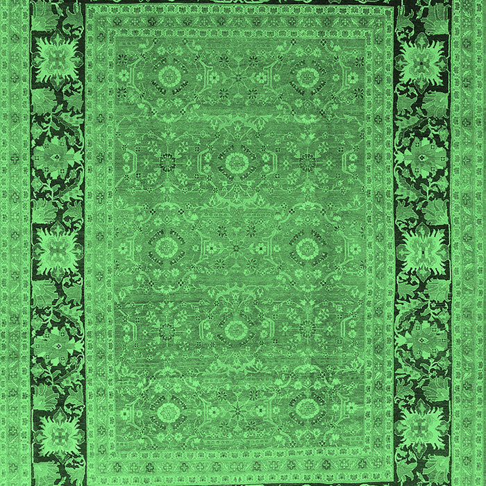 Machine Washable Oriental Emerald Green Industrial Area Rugs, wshurb1013emgrn