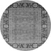 Round Oriental Gray Industrial Rug, urb1013gry