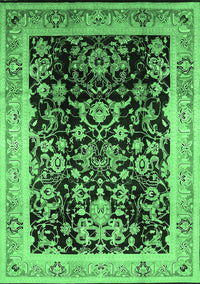 Oriental Emerald Green Industrial Rug, urb1014emgrn