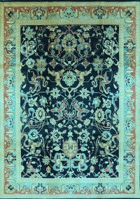 Oriental Light Blue Industrial Rug, urb1014lblu