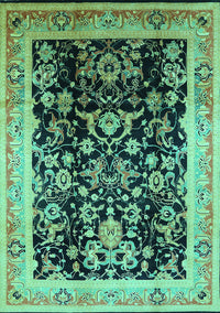 Oriental Turquoise Industrial Rug, urb1014turq