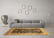 Machine Washable Oriental Brown Industrial Rug in a Living Room,, wshurb1014brn