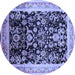 Round Oriental Blue Industrial Rug, urb1014blu