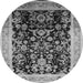 Round Oriental Gray Industrial Rug, urb1014gry