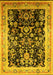 Machine Washable Oriental Yellow Industrial Rug, wshurb1014yw