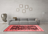 Machine Washable Oriental Red Industrial Rug, wshurb1014red