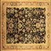 Square Oriental Brown Industrial Rug, urb1014brn