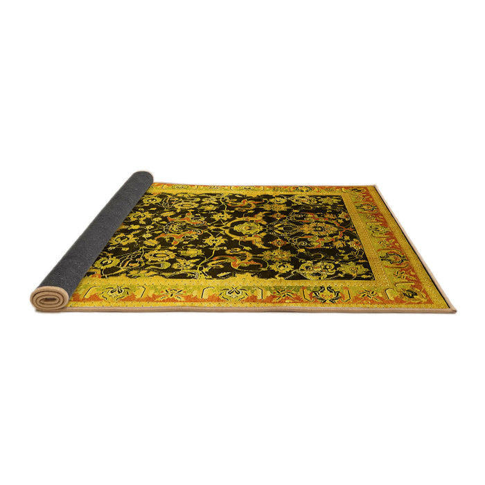 Sideview of Oriental Yellow Industrial Rug, urb1014yw