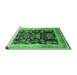 Sideview of Machine Washable Oriental Emerald Green Industrial Area Rugs, wshurb1014emgrn