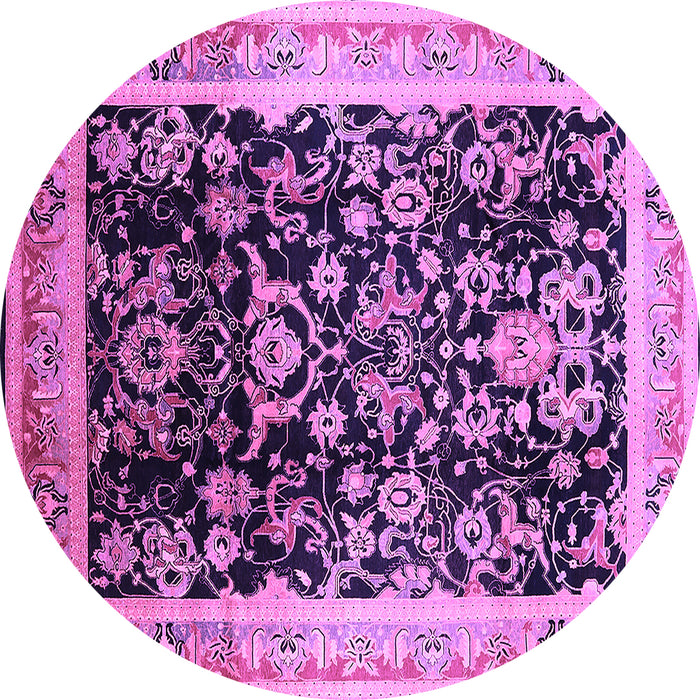 Round Oriental Purple Industrial Rug, urb1014pur