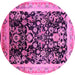 Round Oriental Pink Industrial Rug, urb1014pnk