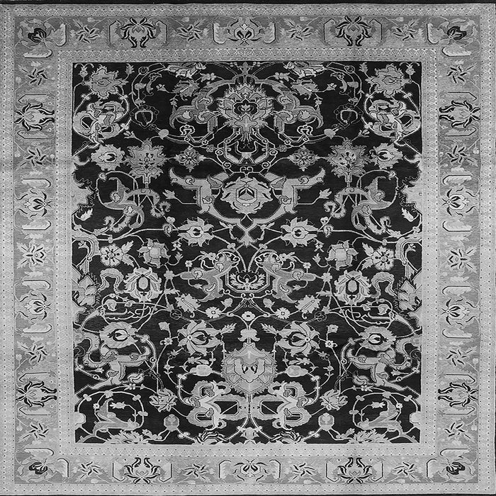 Square Machine Washable Oriental Gray Industrial Rug, wshurb1014gry