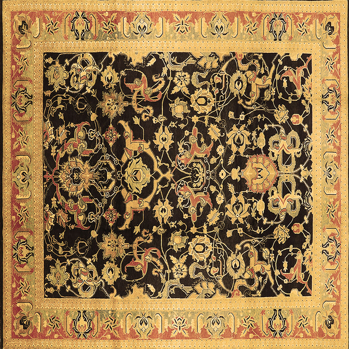 Square Machine Washable Oriental Brown Industrial Rug, wshurb1014brn
