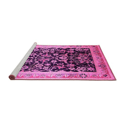 Sideview of Machine Washable Oriental Pink Industrial Rug, wshurb1014pnk