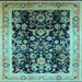 Square Oriental Light Blue Industrial Rug, urb1014lblu