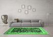 Machine Washable Oriental Emerald Green Industrial Area Rugs in a Living Room,, wshurb1014emgrn