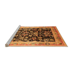 Sideview of Machine Washable Oriental Orange Industrial Area Rugs, wshurb1014org