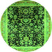 Round Oriental Green Industrial Rug, urb1014grn