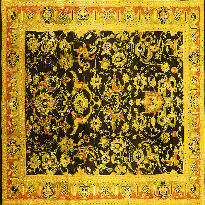 Square Oriental Yellow Industrial Rug, urb1014yw