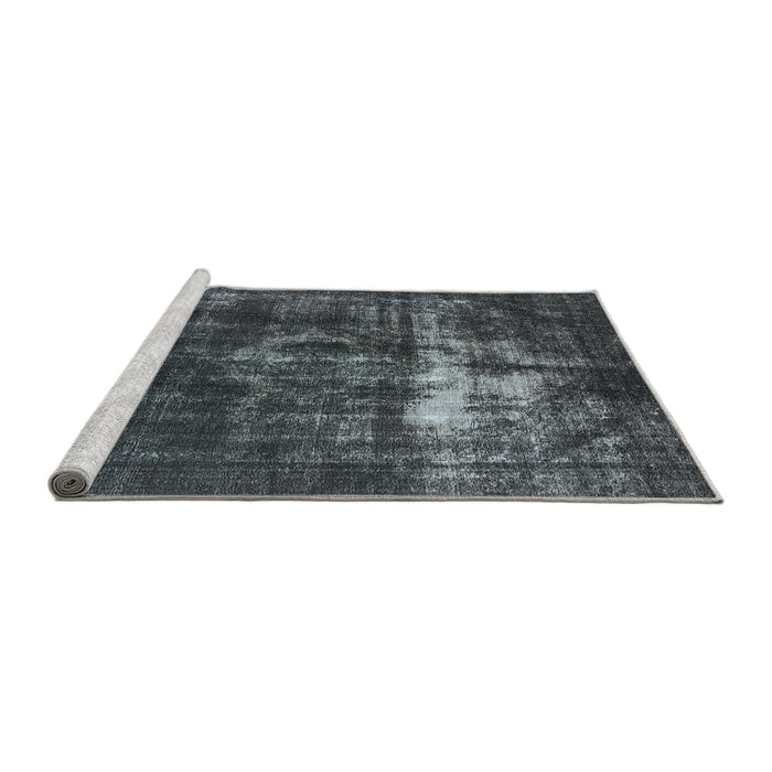 Sideview of Machine Washable Industrial Modern Dark Gray Black Rug, wshurb1015