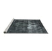 Sideview of Machine Washable Industrial Modern Dark Gray Black Rug, wshurb1015