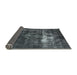 Sideview of Mid-Century Modern Dark Gray Black Oriental Rug, urb1015