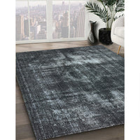 Mid-Century Modern Dark Gray Black Oriental Rug, urb1015