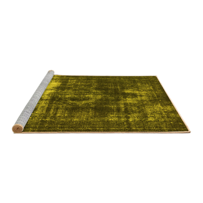Sideview of Machine Washable Oriental Yellow Industrial Rug, wshurb1015yw