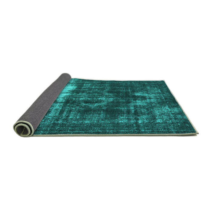 Sideview of Oriental Turquoise Industrial Rug, urb1015turq