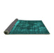 Sideview of Oriental Turquoise Industrial Rug, urb1015turq