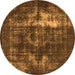 Round Oriental Orange Industrial Rug, urb1015org