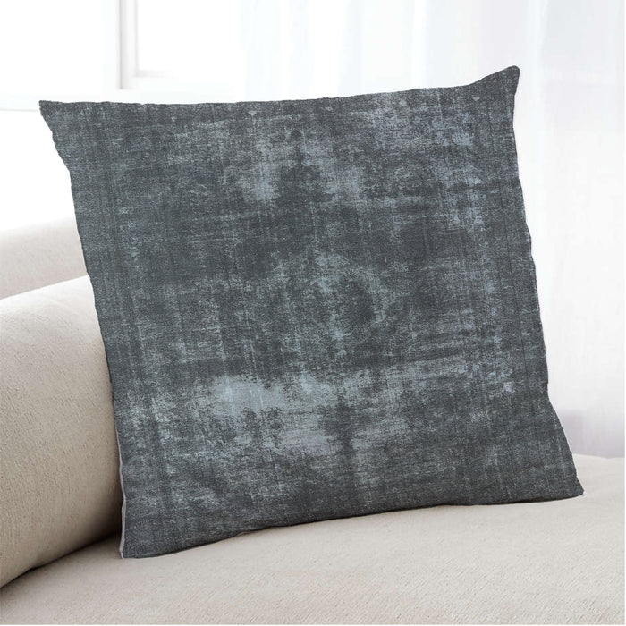 Lifestyle Image of Mid-Century Modern Urban Square Dark Gray Black Throw Pillow, 18 inch by 18 inch, pwurb1015
