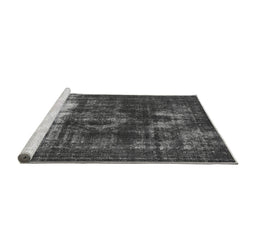 Sideview of Machine Washable Oriental Gray Industrial Rug, wshurb1015gry