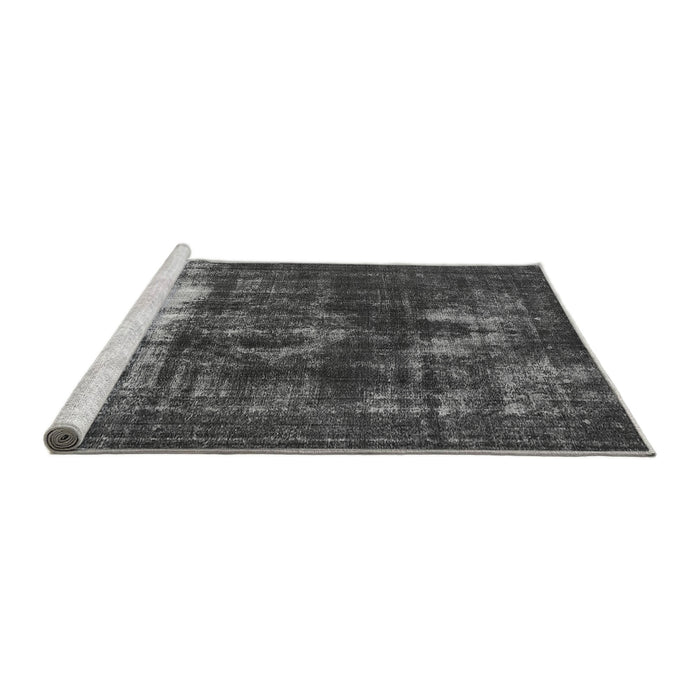 Sideview of Machine Washable Oriental Gray Industrial Rug, wshurb1015gry