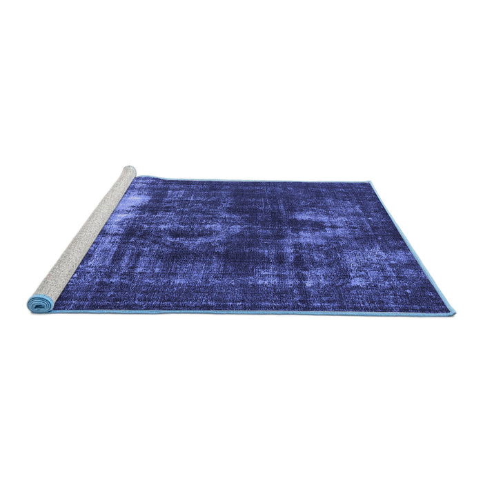 Sideview of Machine Washable Oriental Blue Industrial Rug, wshurb1015blu