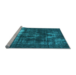 Sideview of Machine Washable Oriental Light Blue Industrial Rug, wshurb1015lblu