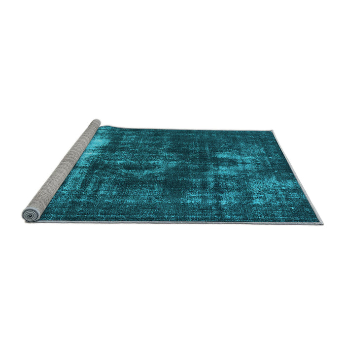 Sideview of Machine Washable Oriental Light Blue Industrial Rug, wshurb1015lblu