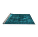 Sideview of Machine Washable Oriental Light Blue Industrial Rug, wshurb1015lblu