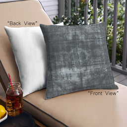 Front View of Mid-Century Modern Urban Square Dark Gray Black Throw Pillow, 18 inch by 18 inch, pwurb1015