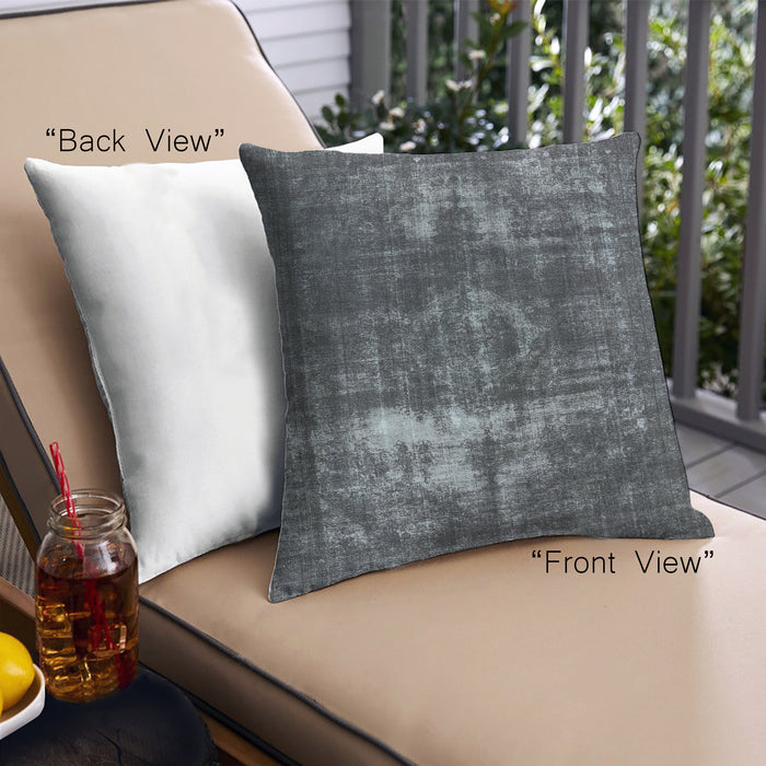 Front View of Mid-Century Modern Urban Square Dark Gray Black Throw Pillow, 18 inch by 18 inch, pwurb1015